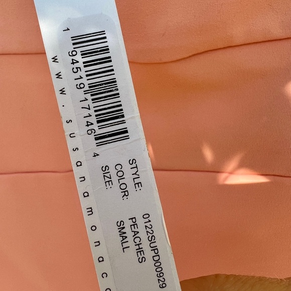 Susana Monaco solid off-shoulder dress PEACH midi back cutout bra-friendly S - Picture 7 of 16